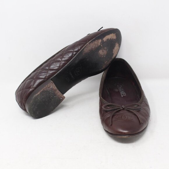 CHANEL #R6JZQ8 Aged Ballet Flats Size 37.5 - Picture 4 of 9